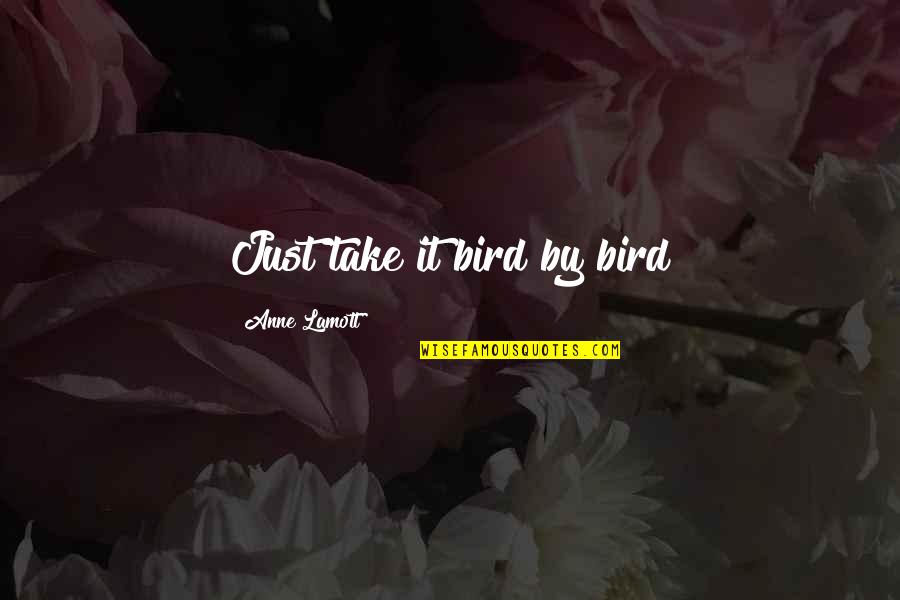 Being Thinner Quotes By Anne Lamott: Just take it bird by bird