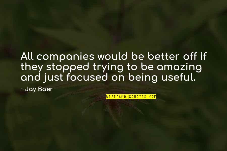 Being Too Focused Quotes By Jay Baer: All companies would be better off if they