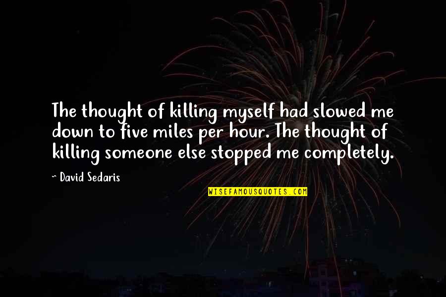 Being Too Nice Is Not Good Quotes By David Sedaris: The thought of killing myself had slowed me