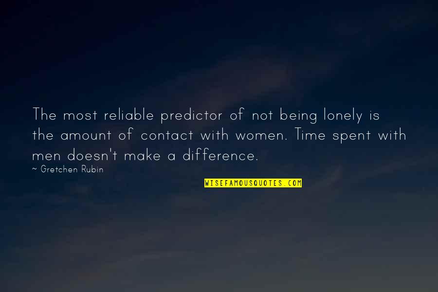 Being Too Reliable Quotes By Gretchen Rubin: The most reliable predictor of not being lonely