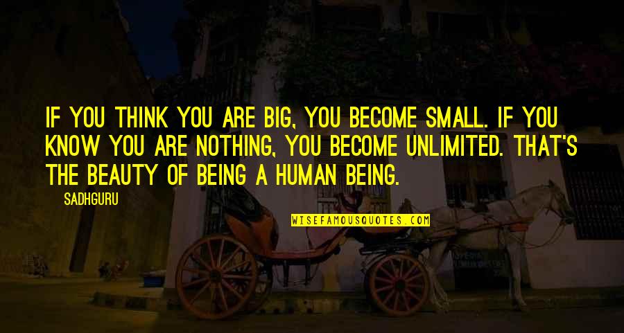 Being Too Small Quotes By Sadhguru: If you think you are big, you become