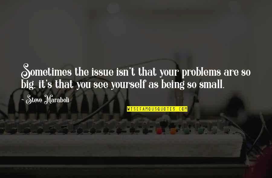 Being Too Small Quotes By Steve Maraboli: Sometimes the issue isn't that your problems are