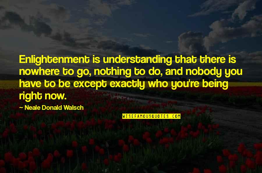 Being Too Understanding Quotes By Neale Donald Walsch: Enlightenment is understanding that there is nowhere to