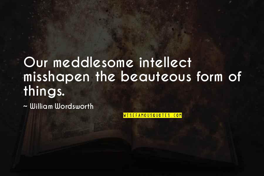 Being Tough Girl Quotes By William Wordsworth: Our meddlesome intellect misshapen the beauteous form of