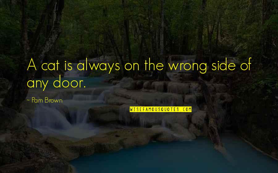Being True To Your Friends Quotes By Pam Brown: A cat is always on the wrong side Being True To Your Friends Quotes By Pam Brown: A cat is always on the wrong side