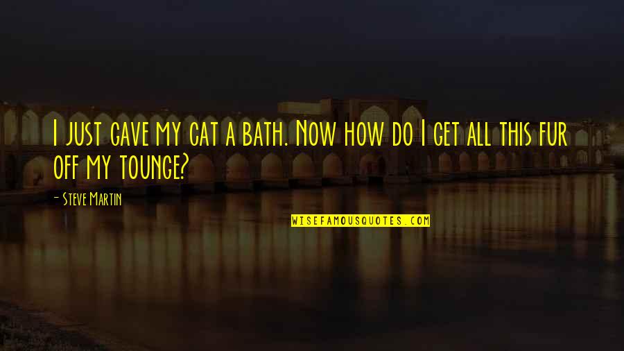 Being Truly Happy With Someone Quotes By Steve Martin: I just gave my cat a bath. Now