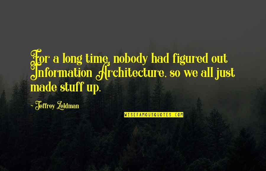Being Unapologetic Quotes By Jeffrey Zeldman: For a long time, nobody had figured out