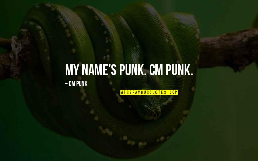 Being Undefined Quotes By CM Punk: My name's Punk. CM Punk.