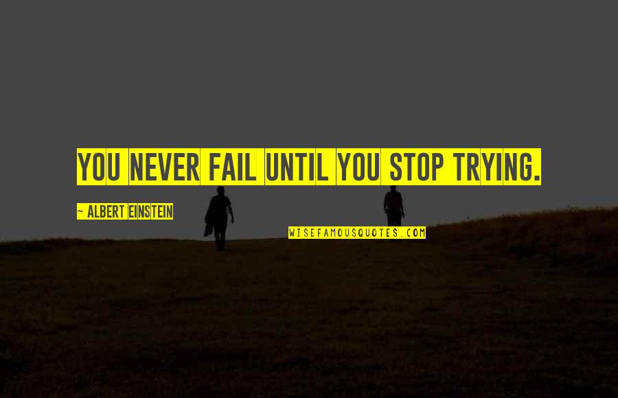 Being Underwater Quotes By Albert Einstein: You never fail until you stop trying.