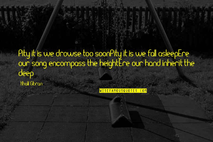 Being Unfiltered Quotes By Khalil Gibran: Pity it is we drowse too soonPity it Being Unfiltered Quotes By Khalil Gibran: Pity it is we drowse too soonPity it
