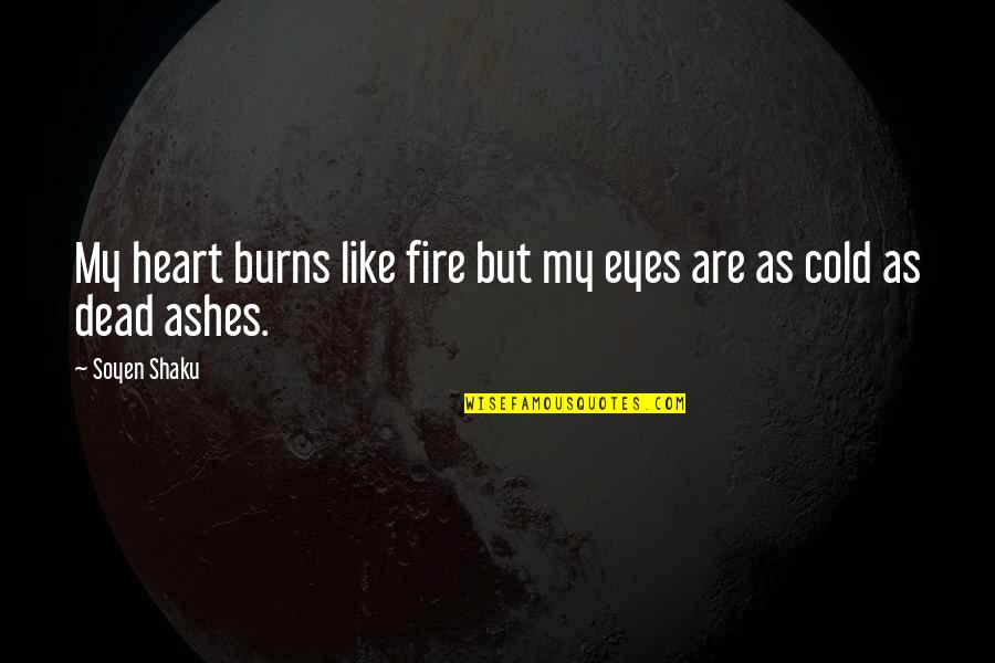 Being Unforgettable Person Quotes By Soyen Shaku: My heart burns like fire but my eyes