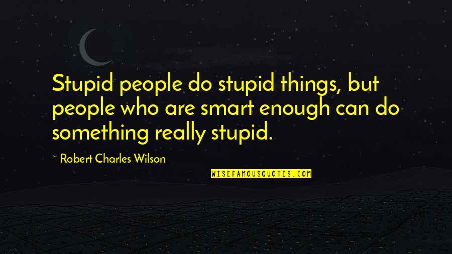 Being Unhappy In A Relationship Quotes By Robert Charles Wilson: Stupid people do stupid things, but people who
