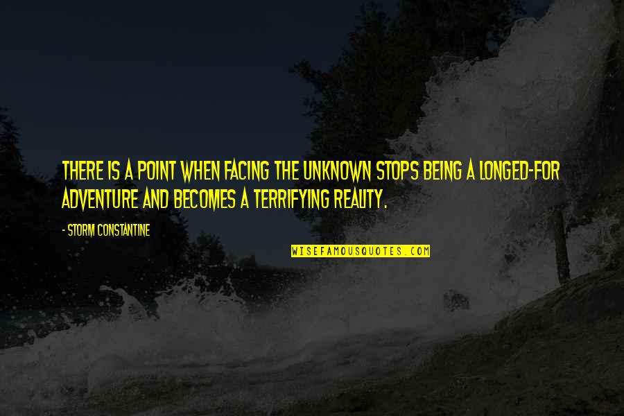 Being Unknown Quotes By Storm Constantine: There is a point when facing the unknown