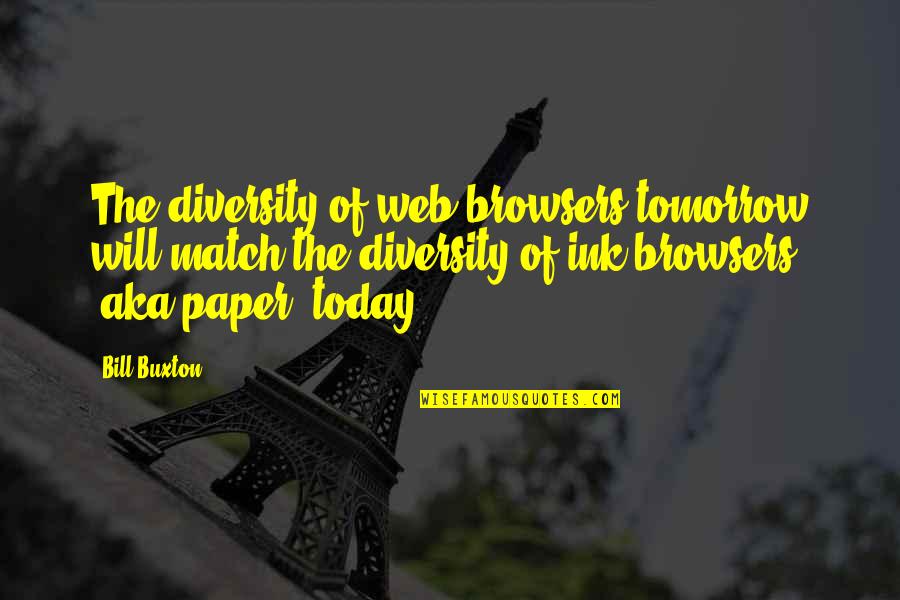 Being Unlucky In Love Quotes By Bill Buxton: The diversity of web browsers tomorrow will match