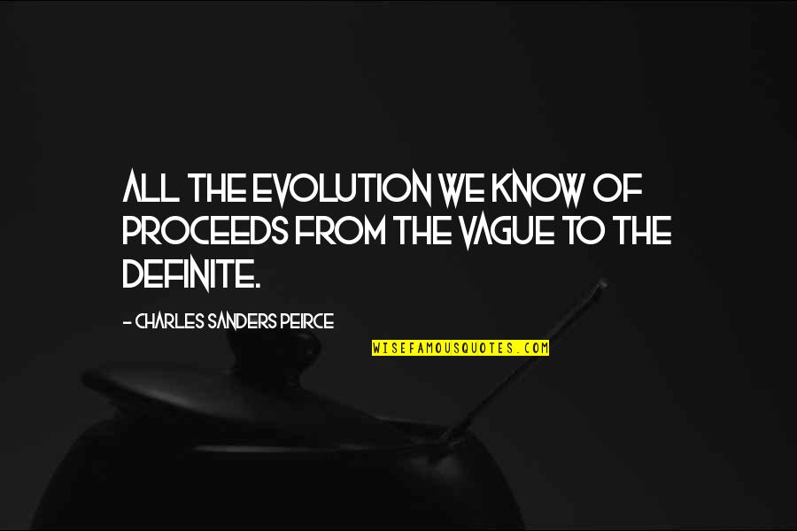 Being Warned Quotes By Charles Sanders Peirce: All the evolution we know of proceeds from