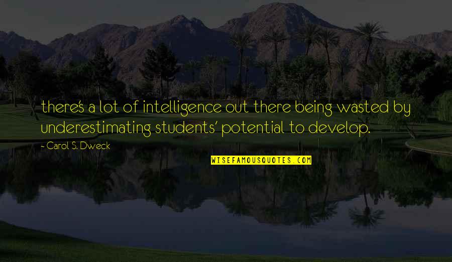 Being Wasted Quotes By Carol S. Dweck: there's a lot of intelligence out there being