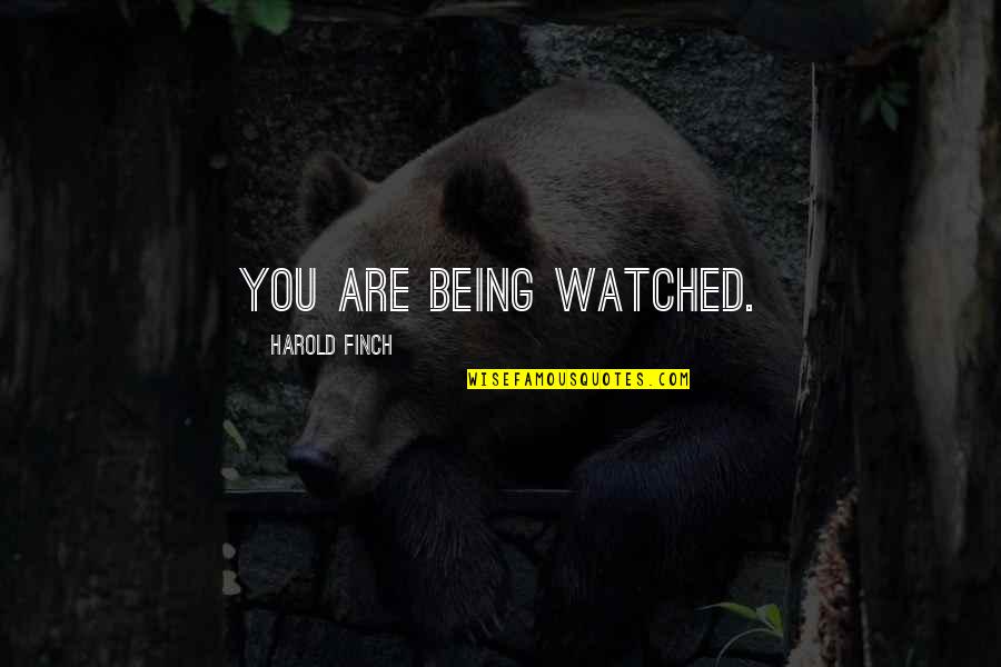 Being Watched Quotes By Harold Finch: You are being watched. Being Watched Quotes By Harold Finch: You are being watched.