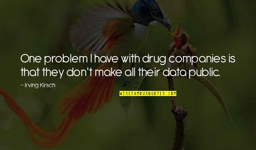 Being Weird And Proud Quotes By Irving Kirsch: One problem I have with drug companies is