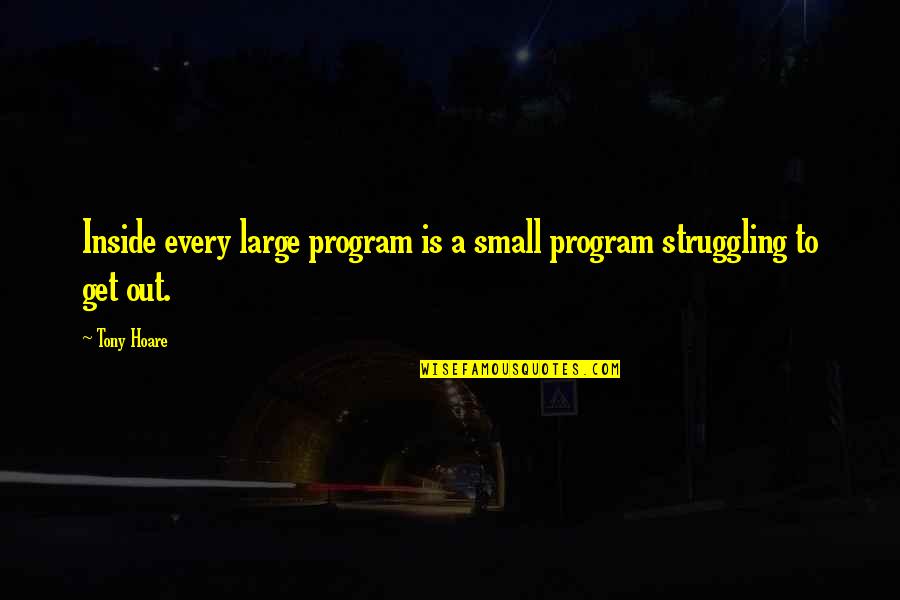 Being Weird And Yourself Quotes By Tony Hoare: Inside every large program is a small program