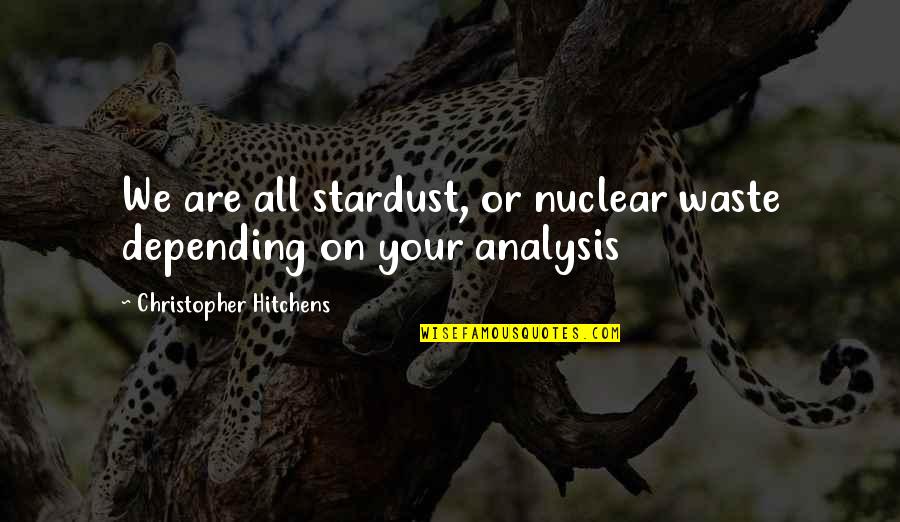 Being Weird In A Relationship Quotes By Christopher Hitchens: We are all stardust, or nuclear waste depending