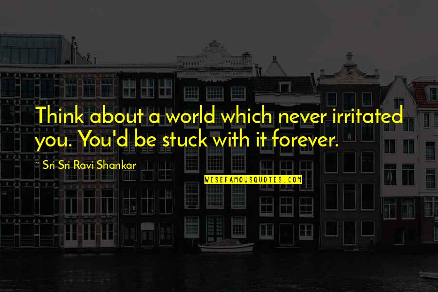 Being Welcomed Home Quotes By Sri Sri Ravi Shankar: Think about a world which never irritated you. Being Welcomed Home Quotes By Sri Sri Ravi Shankar: Think about a world which never irritated you.
