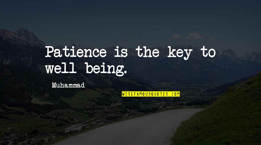 Being Well-grounded Quotes By Muhammad: Patience is the key to well-being.