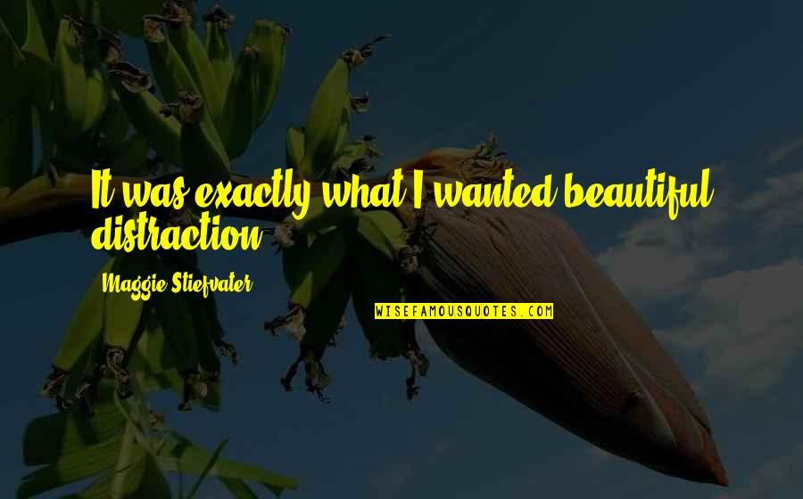 Being Well Liked Quotes By Maggie Stiefvater: It was exactly what I wanted-beautiful distraction.