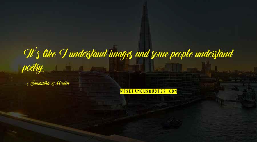 Being Well Liked Quotes By Samantha Morton: It's like I understand images and some people