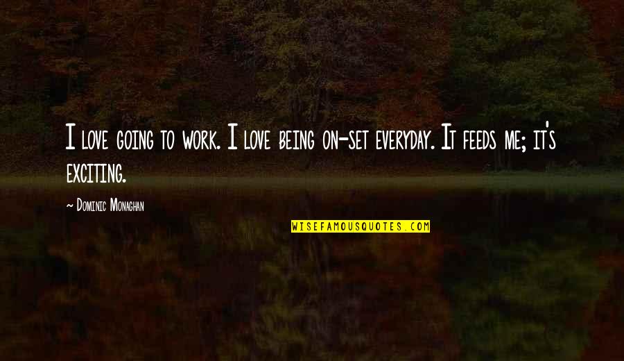 Being With You Everyday Quotes By Dominic Monaghan: I love going to work. I love being