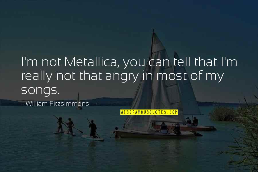 Being Wrong And Strong Quotes By William Fitzsimmons: I'm not Metallica, you can tell that I'm
