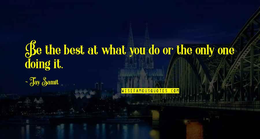 Being You Best Quotes By Jay Samit: Be the best at what you do or