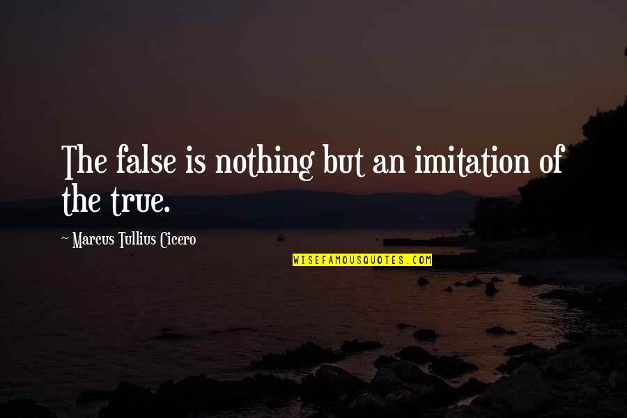 Being Young And Growing Up Quotes By Marcus Tullius Cicero: The false is nothing but an imitation of