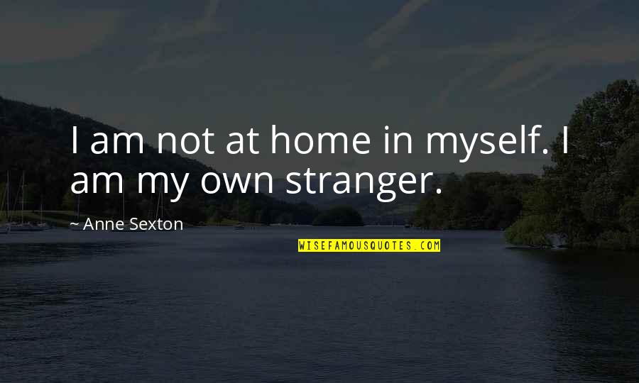 Being Your Worst Critic Quotes By Anne Sexton: I am not at home in myself. I