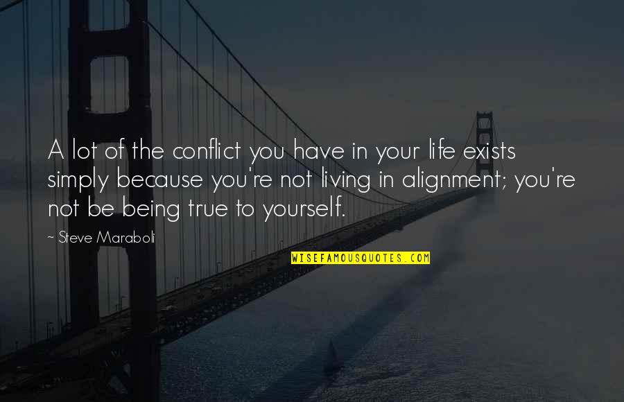 Being Yourself And Living Life Quotes By Steve Maraboli: A lot of the conflict you have in