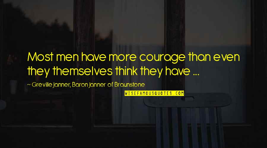 Beispielsweise Komma Quotes By Greville Janner, Baron Janner Of Braunstone: Most men have more courage than even they Beispielsweise Komma Quotes By Greville Janner, Baron Janner Of Braunstone: Most men have more courage than even they