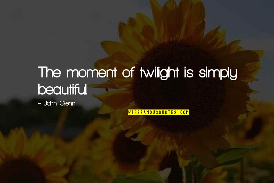Bekaert Draad Quotes By John Glenn: The moment of twilight is simply beautiful.