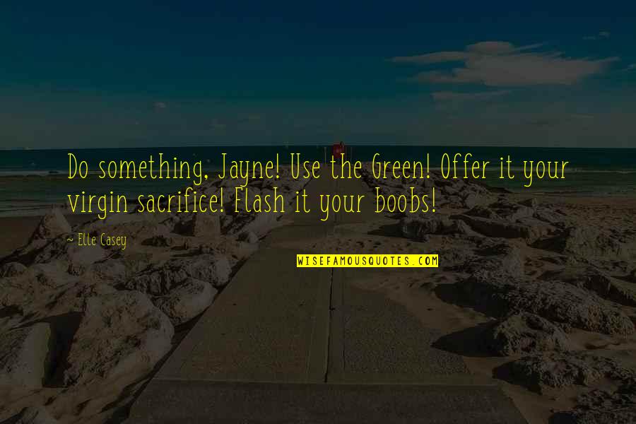 Bekkas Designs Quotes By Elle Casey: Do something, Jayne! Use the Green! Offer it