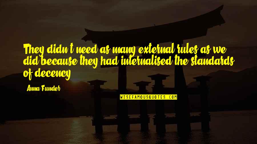 Bekommen In English Quotes By Anna Funder: They didn't need as many external rules as Bekommen In English Quotes By Anna Funder: They didn't need as many external rules as