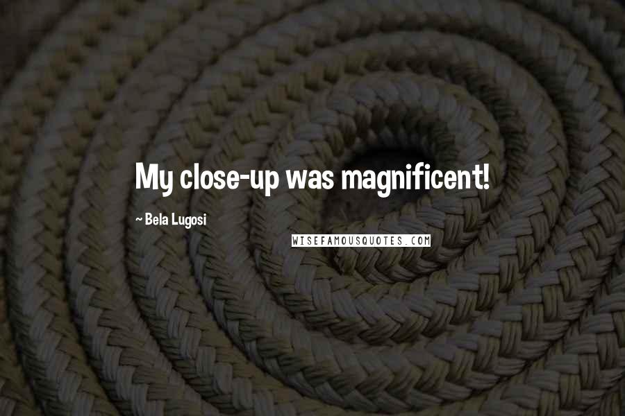 Bela Lugosi quotes: My close-up was magnificent!