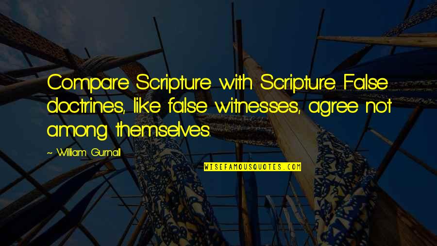 Belderg Quotes By William Gurnall: Compare Scripture with Scripture. False doctrines, like false