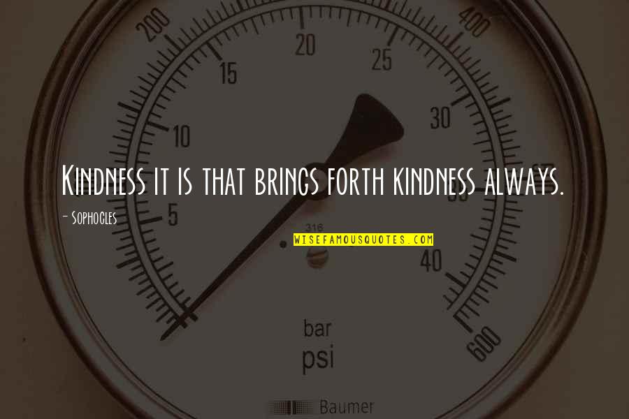 Belhadj Salim Quotes By Sophocles: Kindness it is that brings forth kindness always.