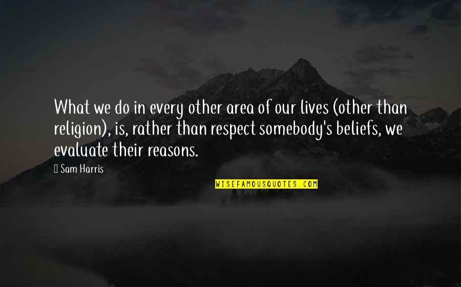 Belief In Religion Quotes By Sam Harris: What we do in every other area of