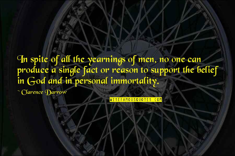 Belief Is Support Quotes By Clarence Darrow: In spite of all the yearnings of men,