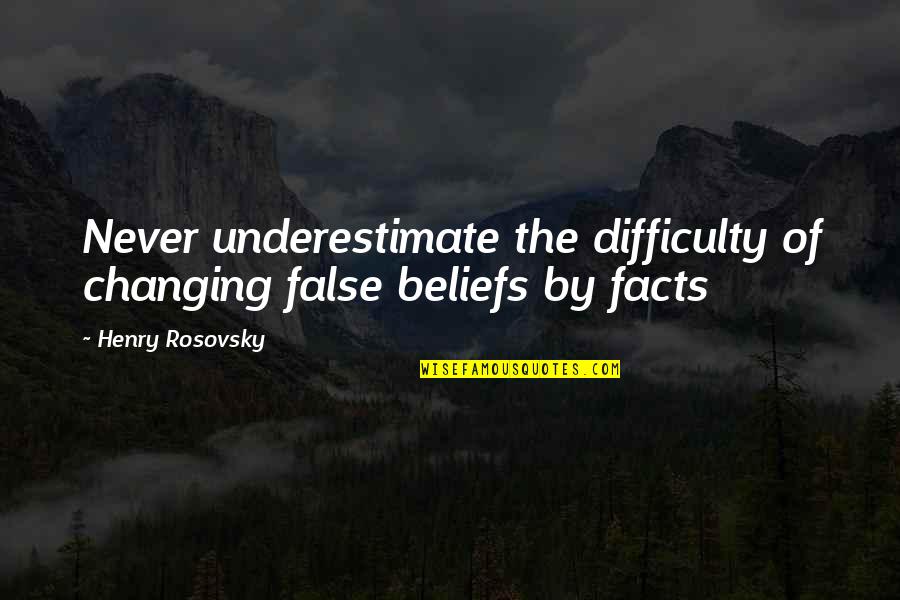 Beliefs And Facts Quotes By Henry Rosovsky: Never underestimate the difficulty of changing false beliefs