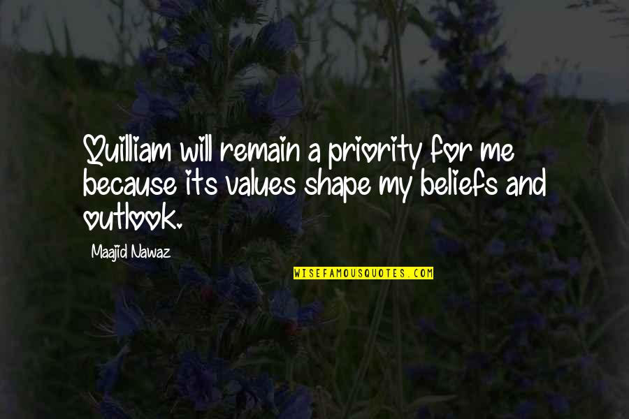 Beliefs And Values Quotes By Maajid Nawaz: Quilliam will remain a priority for me because