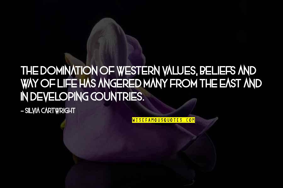 Beliefs And Values Quotes By Silvia Cartwright: The domination of western values, beliefs and way