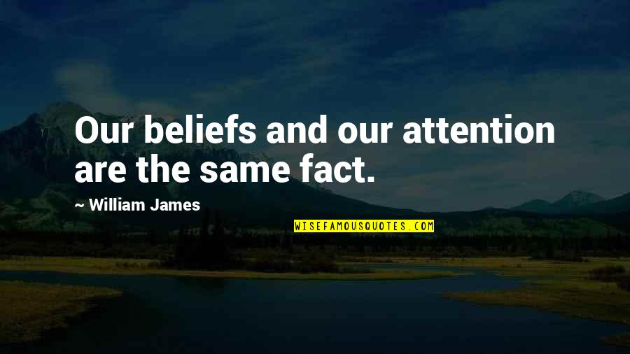 Beliefs Vs Facts Quotes By William James: Our beliefs and our attention are the same