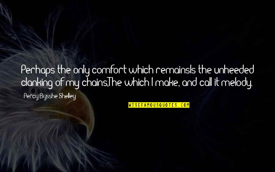 Believable Buff Quotes By Percy Bysshe Shelley: Perhaps the only comfort which remainsIs the unheeded Believable Buff Quotes By Percy Bysshe Shelley: Perhaps the only comfort which remainsIs the unheeded