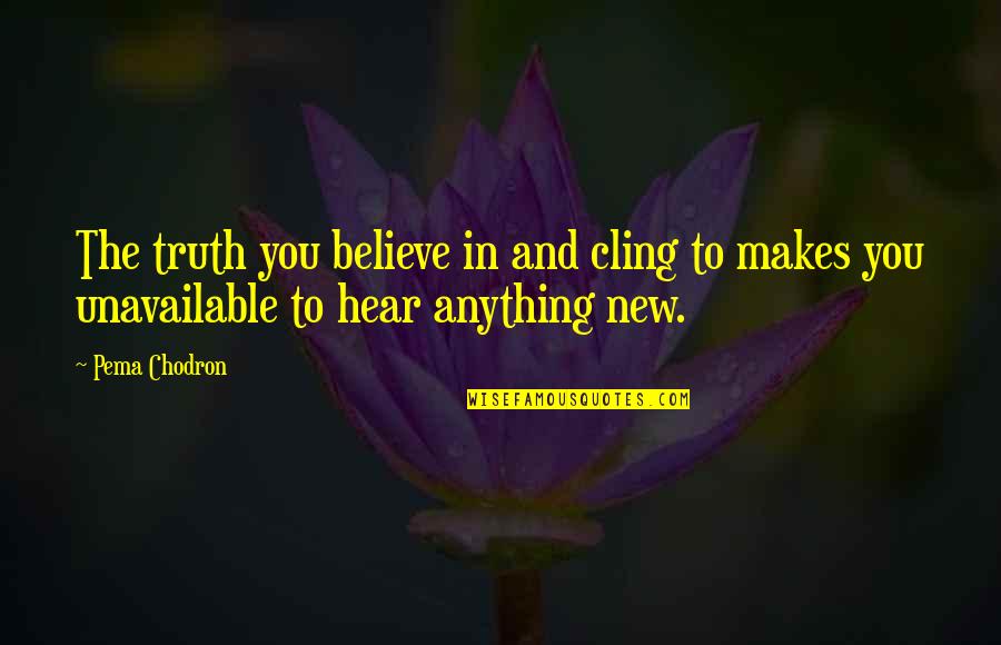 Believe And Quotes By Pema Chodron: The truth you believe in and cling to