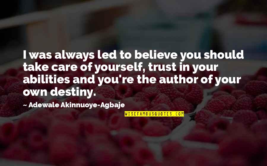 Believe And Trust Quotes By Adewale Akinnuoye-Agbaje: I was always led to believe you should